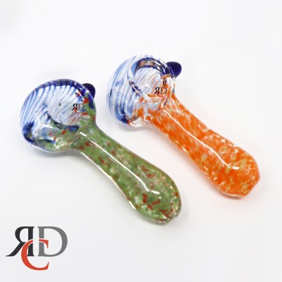 GLASS PIPE FRITED HANDLE WITH HEAD ART GP2659 1CT